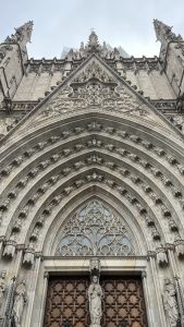 Church entrance in Barcelona