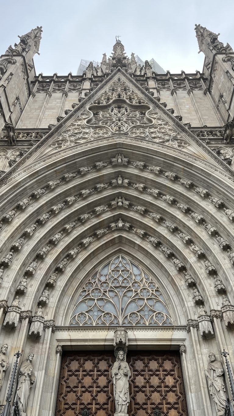 Church entrance in Barcelona