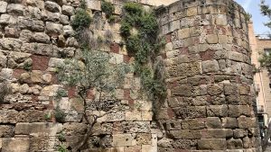 Roman wall around the original Barcelona