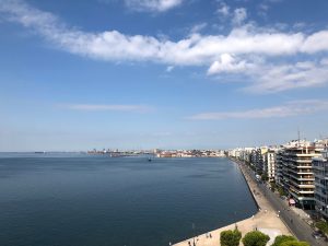 Sea side of Thessaloniki, Greece.

