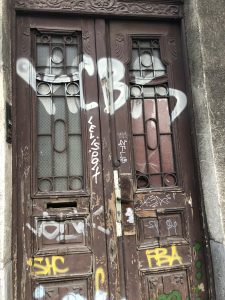 Graffiti on a door
