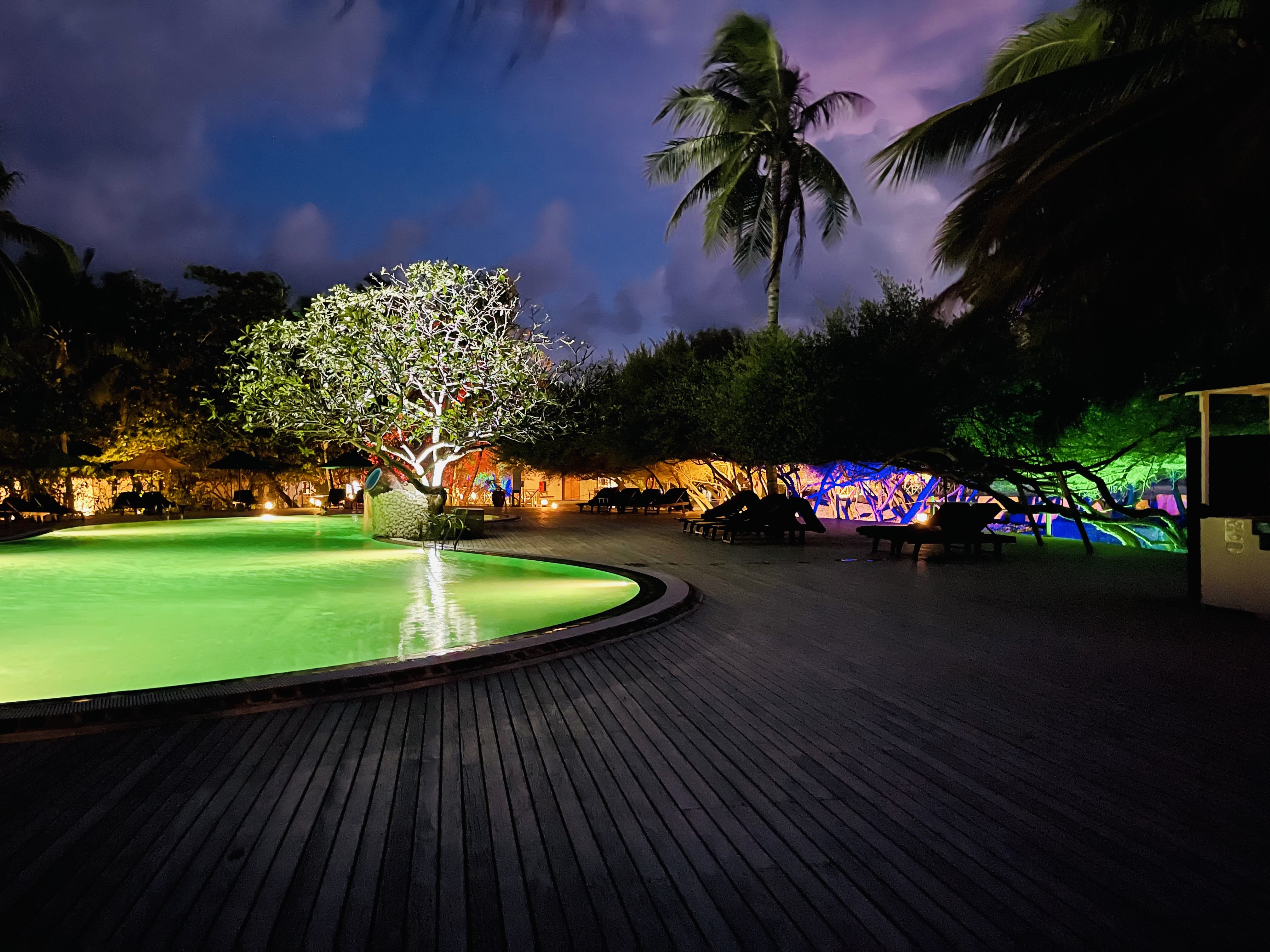 Swimming Pool At Night