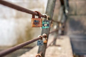 View larger photo: Locks on a fence at the Mosteiro da Serra do Pilar in Porto, Portugal