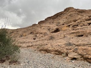 Desert rocks and clouds
