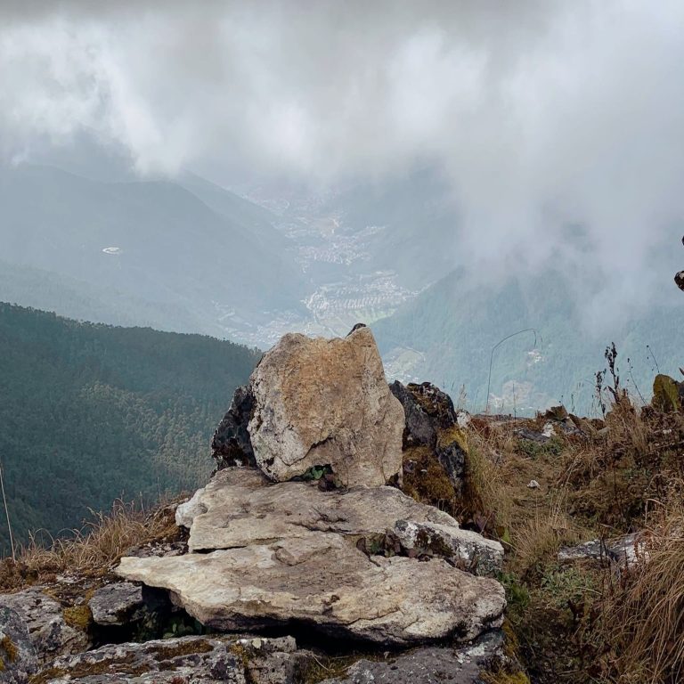 Spectacular View of Thimphu Valley from Domentrel, Punakha, Bhutan.