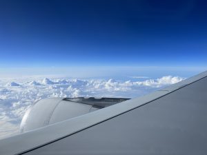 Looking at the clouds in a plane, high above Spain
