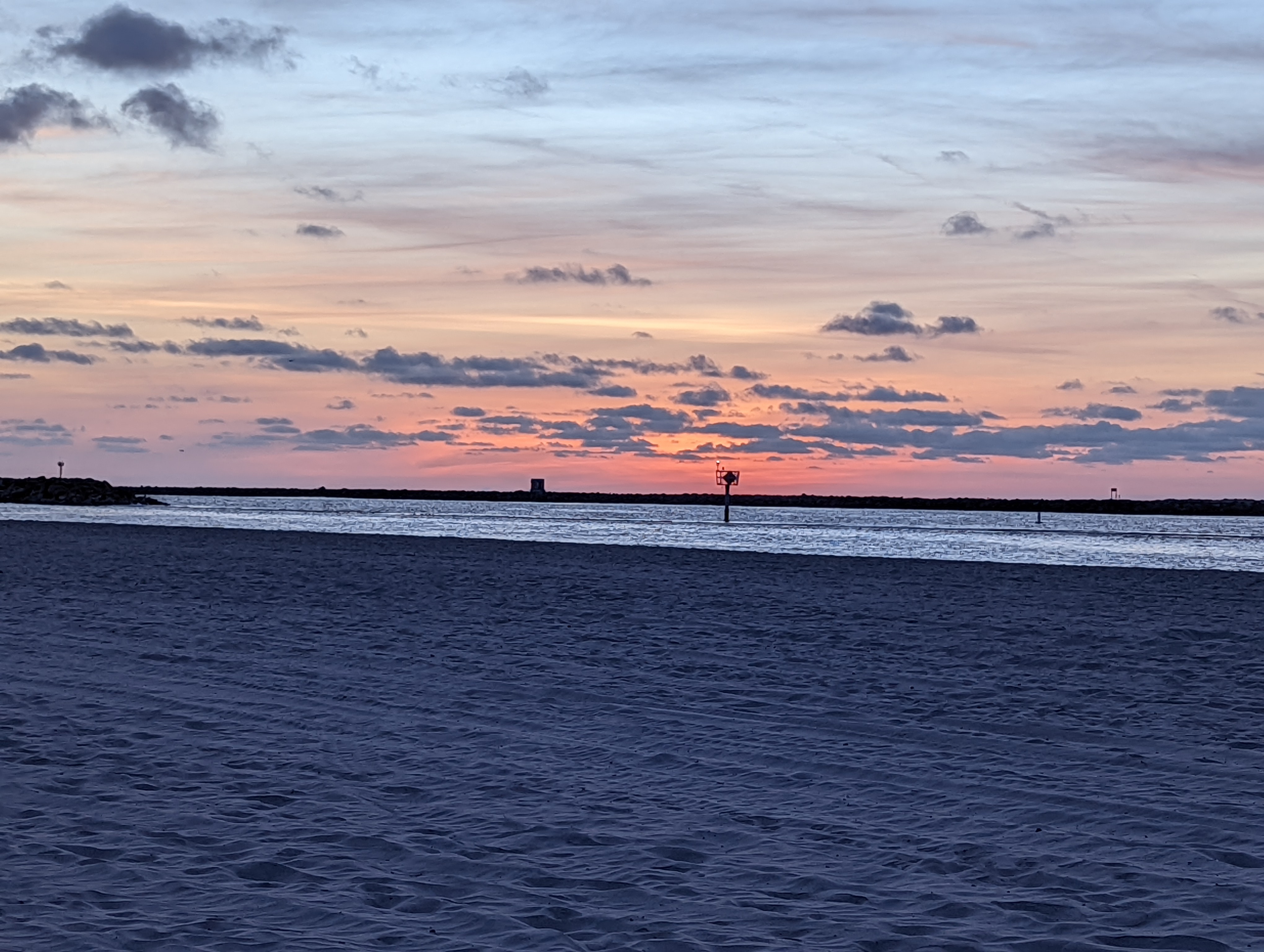 Sunset with clouds and colors. Dog Beach, Ocean Beach, CA