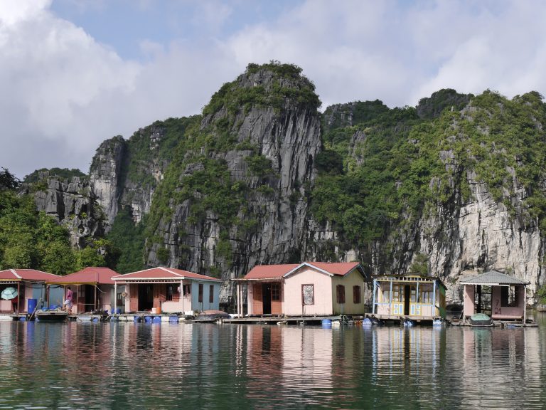 Fishing village in Halong Bay, Vietnam