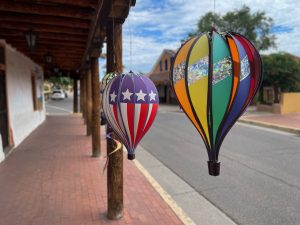 View larger photo: colorful balloons in old town Albuquerque