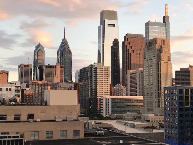 Skyline City of Philadelphia taken in 2017 from 1900 Spring Garden st looking South