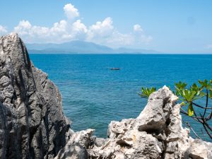 Small fishing boat off the coast of Haiti