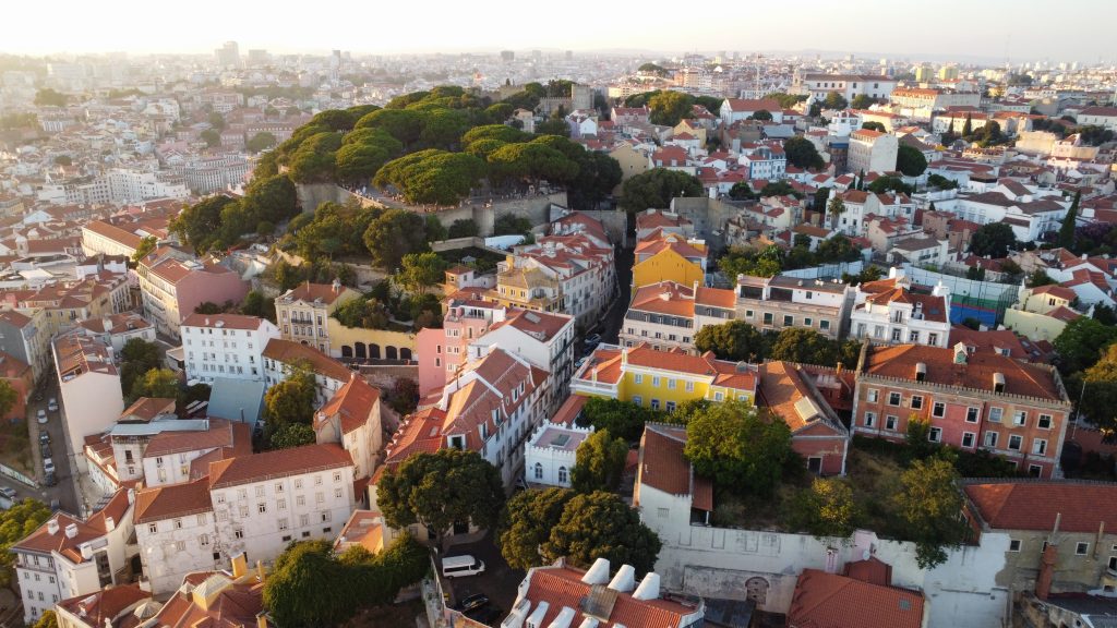 Aerial view Castle of Saint George Lisbon – Vista aérea Castelo São Jorge Lisboa