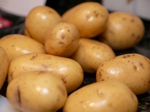 Potatoes freshly washed ready for cooking