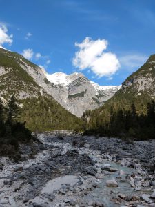 The river Isar near its spring in the Karwendel-mountains.