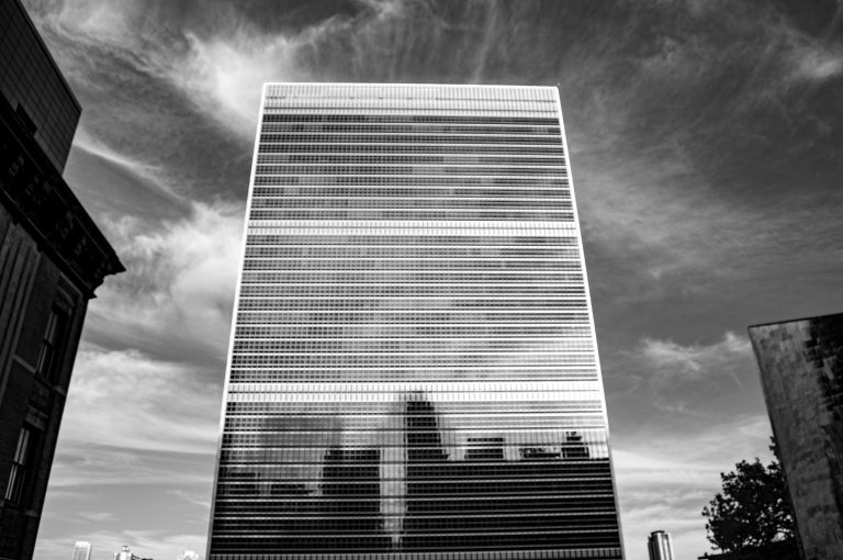 Skyline of NYC reflected in the United Nations Building. WorldPhotographyDay22