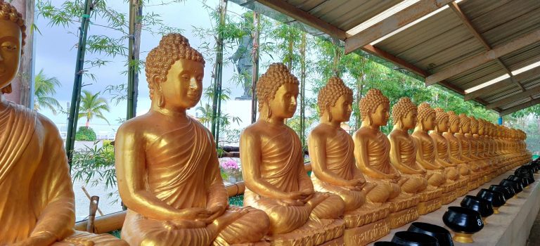 Shiny golden buddha statues