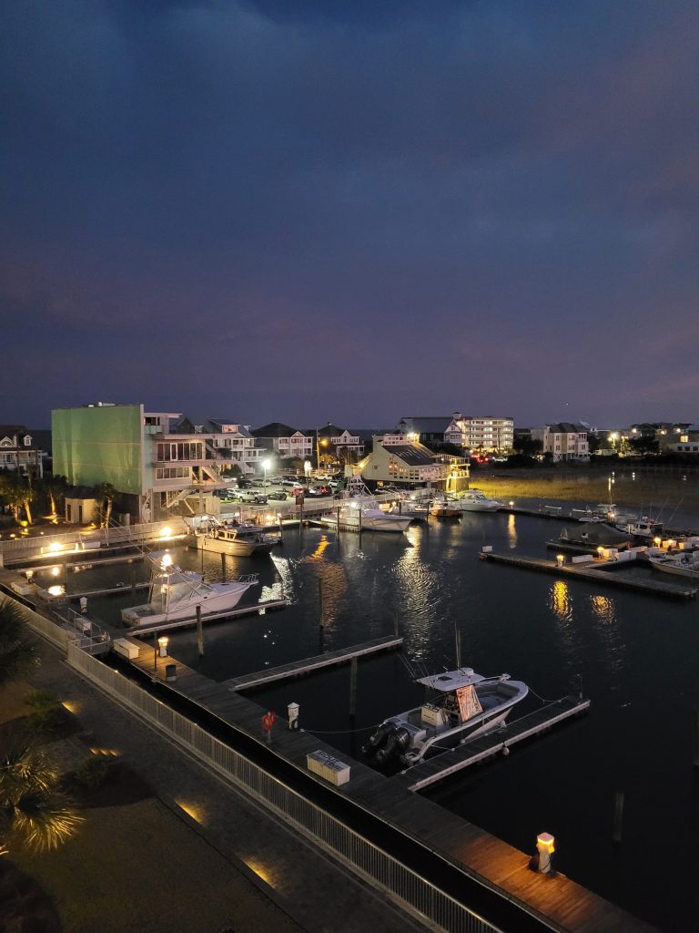 Night time at the marina in Murrells Inlet SC when all is peaceful and quiet