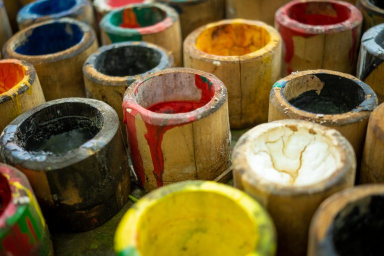 Paint equipment at an umbrella factory in Thailand