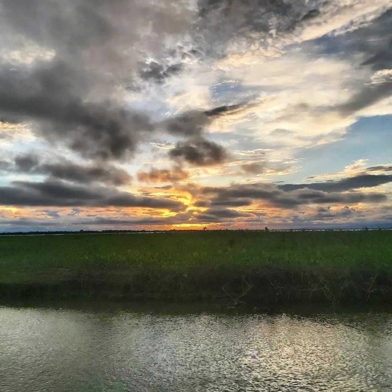 The beauty of a sunset in Tanguar Haor, Bangladesh.