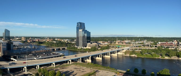 Grand Rapids MI, city roof view