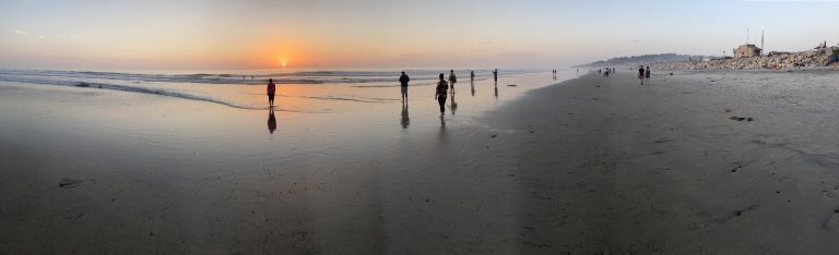 A panoramic sunset view, Torrey Pines State Beach, San Diego