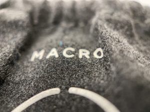 Closeup of a camera lense bag, macro