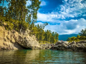 River and blue sky