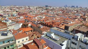 Rooftops panorama of central Madrid (Spain)
