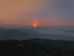 View of sunrise from Sarangkot, Pokhara