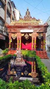 Ganesh Temple Decoration (scene of Mahadev and Vitthal )