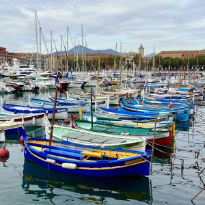 Fishing boats at Nice harbour, France
