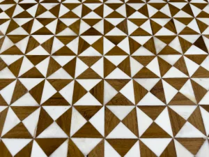 Brown and white pattern on a table