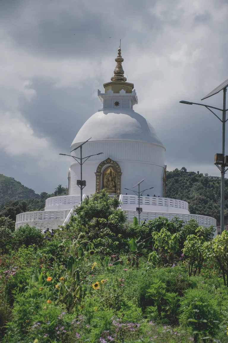 Peace Stupa from Pokhara Nepal