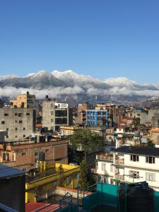 View of snow-capped hills (Chandragiri, Nepal) after heavy rain from the terrace – WorldPhotographyDay22
