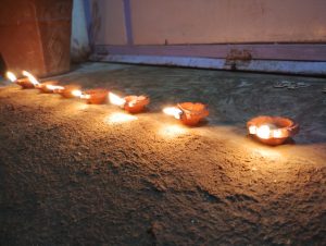 Diwali Diya in one Row
