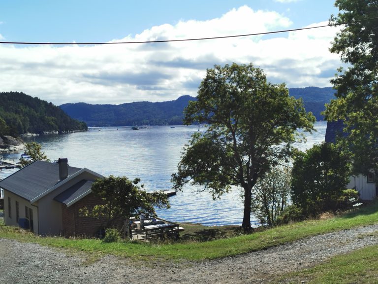 Houses by the fjord. Close to Oslo, Norway.