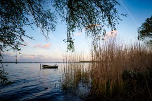 A small boat on the Gooimeer, The Netherlands