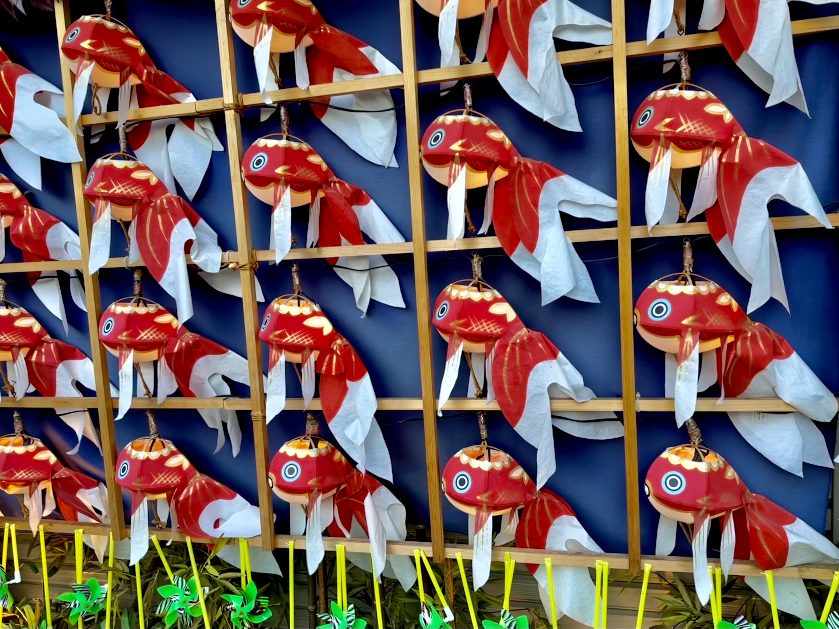 Wall of goldfish shop in Asakusa