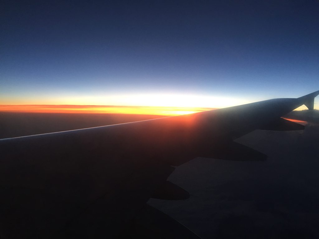 Sunset by plane
