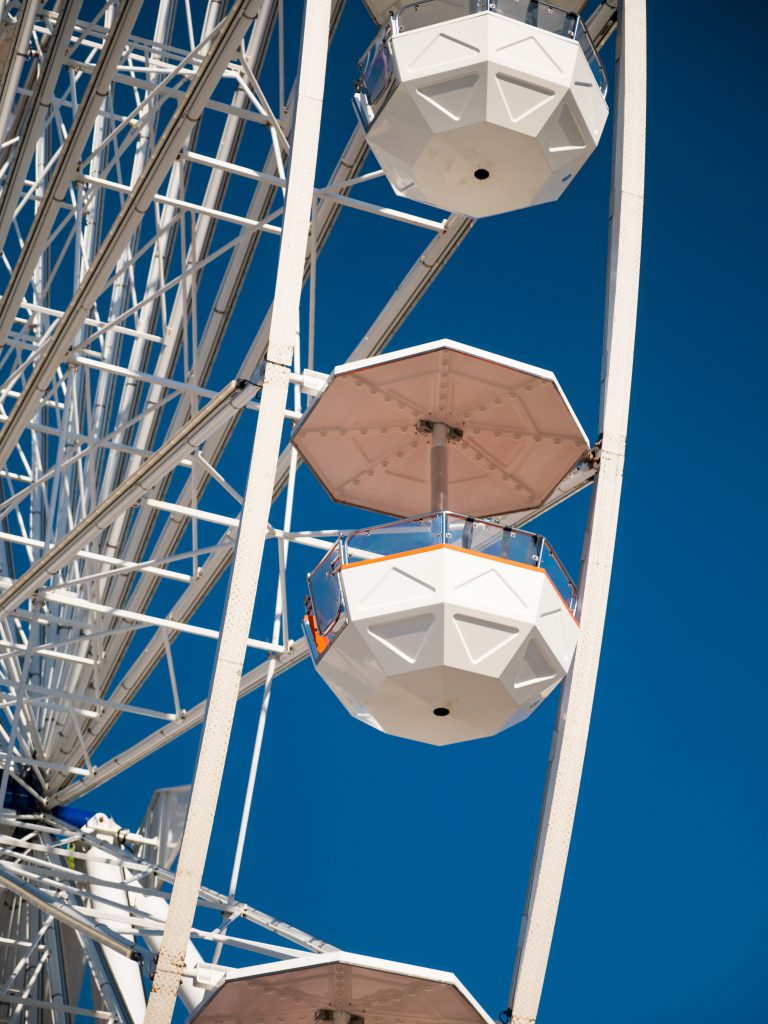 Close up on a ferris wheel