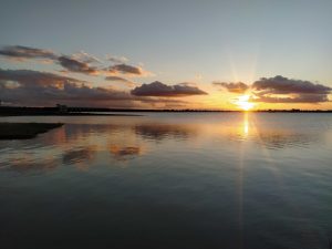 Majestic sunset lake view
