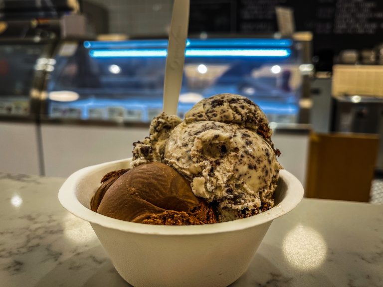 Ice cream in an ice cream shop