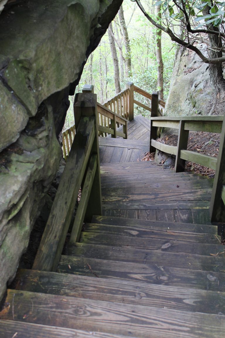 Stairs to Turkey Spur Overlook, Grandview, New River Gorge National Park, West Virginia