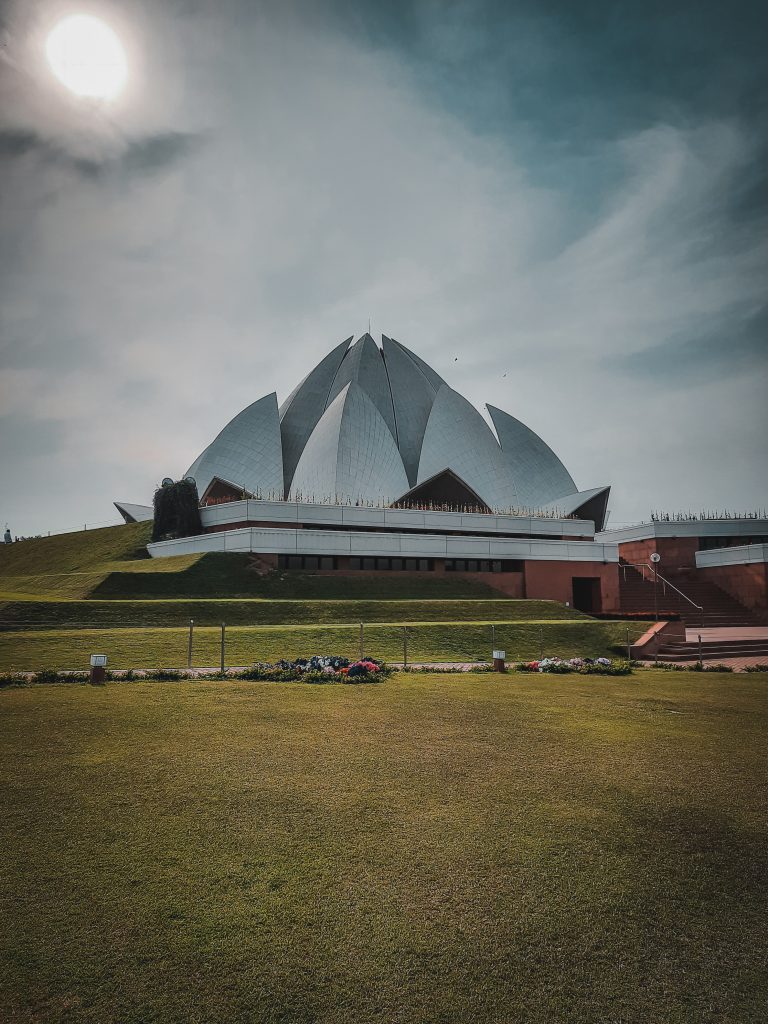 The Lotus Temple, located in Delhi, India, is a Bahá?í House of Worship that was dedicated in December 1986.