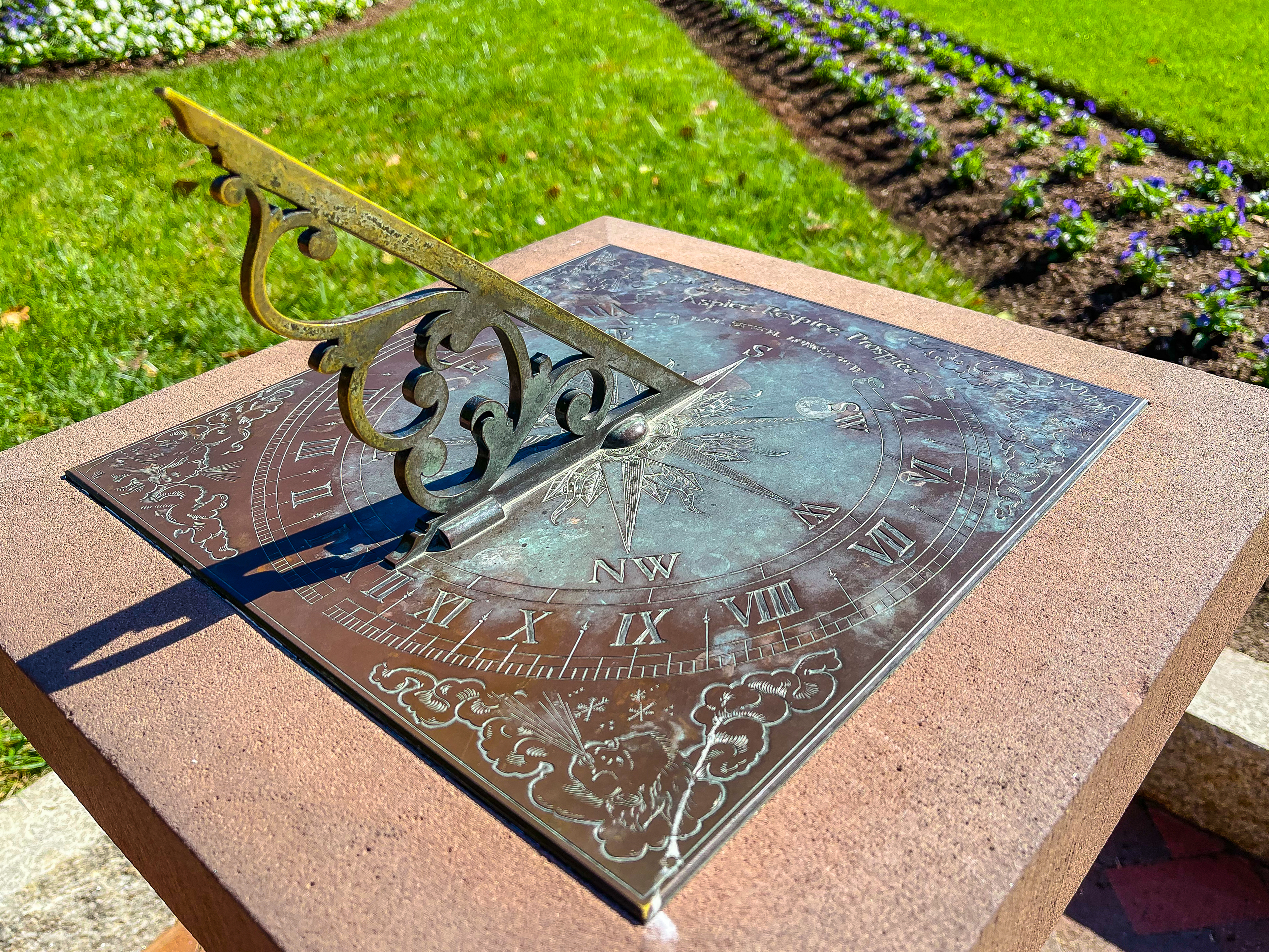 Sundial in a garden