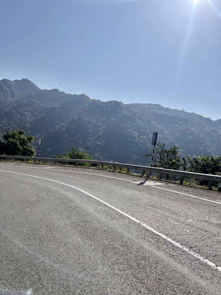 Mountains across a highway