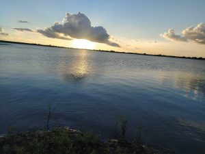Sunset lake view
