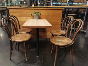 Cafe. Chairs and table.
