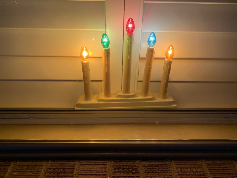 70 year old Candles Christmas window decoration