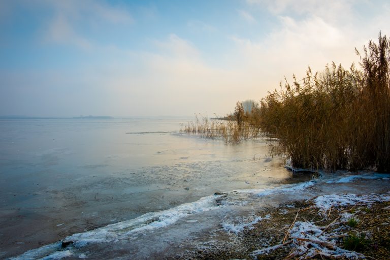 Frozen lake, Huizen, The Netherlands